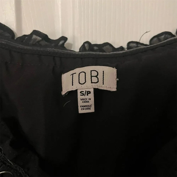 Tobi Black Ruffled Maxi Dress Sleeveless Formal S - Picture 2 of 9